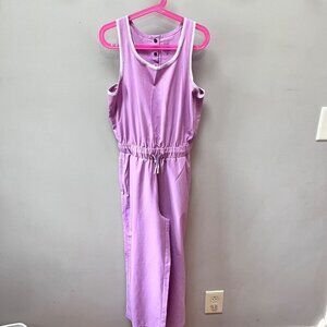 Athleta Girl Jump For Joy Jumpsuit Size L‎ (12) Purple Polyester & Spandex